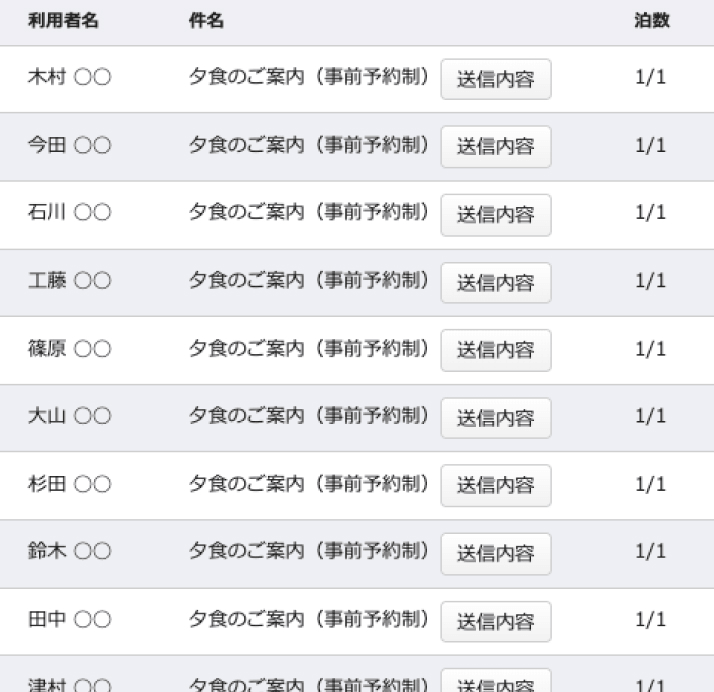 複数のお客様へメッセージを一括送信できる機能